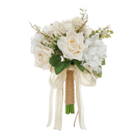 Wedding Bouquet with Ribbon Faux Floral Arrangement Elegant for Bridesmaids