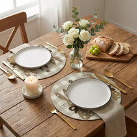 Round Easter Placemat Decorative Bunny Bunny Table Mat Seasonal Decoration Hare Motif Dining Mat for Holiday Decorators, Hosts, Kitchen, Restaurants