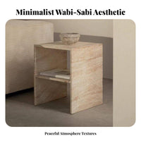 Round Pedestal Table Natural Imperfection Aesthetic Design Round Pedestal Stand Minimalist Aesthetic Space-Saving Size
