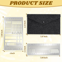 2-Pack Metal Planning Template Bookmarks with Storage Pouch for Checklists Calendars DIY