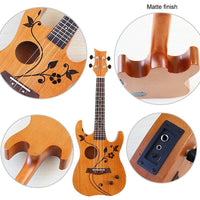 26-inch 4-String Matte Ukulele in Natural Wood, Green, and Red for Beginners