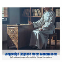 Song Style Luohan Bed, Sturdy Chinese Hardwood Pull-Out Sofa, Tranquil Elm, Living Room Multi-Drawer Storage Couch
