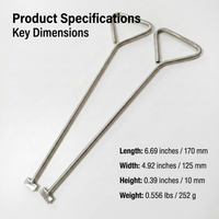 Professional Manhole Cover Hook, Heavy Duty Drain Grate Hook, Stainless Steel Manhole Cover Lifter, Utility Work Manhole Hook, Outdoor Use Cover Hook
