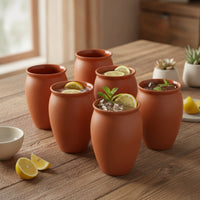 6 Pieces Mixed Drink Cup Handmade Tumbler Sturdy for Parties