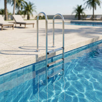 Stainless Steel Swimming Pool Ladder Easy Install Pool Ladder with Handrails Stable Wide for Backyard