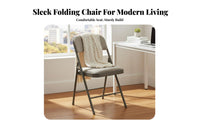 Upholstered Folding Chair Foldable Collapsible Seat Compact for Conference Room