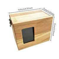 Photo Frame Ash Box Wood Grain Wooden Memorial Ash Box Hollow Interior Cremains Container