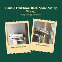 Space Aluminum Towel Rack
Double-Tier Folding Wall Shelf