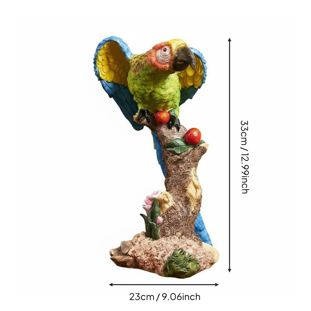 Parrot Statue Realistic Features Resin Avian Decoration Lively Hues for Entryway