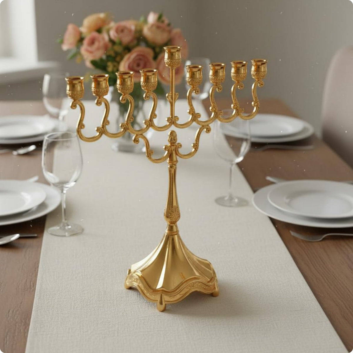 9-Arm Candelabra European Design 9-Branch Candle Holder Wedding Decoration Metal Candle Stand for Romantic Dinner