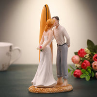 Wedding Cake Topper with surfboards Hand-Painted Adorno Para Pastel Boda Pintado a Mano Statue for Newlyweds
