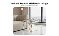 C-Shaped Tray Table Light Luxury aesthetic Nightstand Transparent Top Sturdy for Students, Living Room