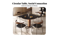 Modernist Design Round Dining Table mid-centuryera Modern design Pedestal Table with interwoven Legs Minimalist Aesthetic Furniture Seats up to 4 People for Interior Designers, Restaurant Owners, Homeowners, Cafe, Office, Kitchen