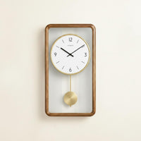 Wooden Pendulum Wall Timepiece Noiseless Retro Pendulum Timepiece Non-Ticking