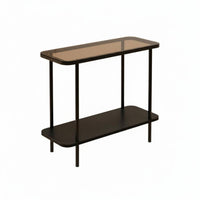 Narrow Side Table Long-Lasting Metal Frame Slim Sofa Table Nightstand Easy Assembly Adjustable Feet for Small Areas, Bedroom