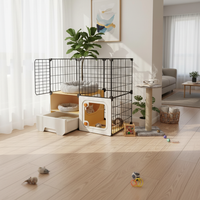 Multi-Level Cat Condo with Litter Box Enclosure Ventilated for Indoors, Bedroom
