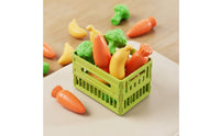 Inertia-Style Transport Truck with Play Food Alloy Toy Truck with Cargo Bed Authentic Vehicle Set Friction-Powered for Children, Toddlers, Playroom