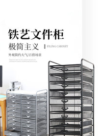 Multi-layer Metal Mesh File Cart with Storage Racks
