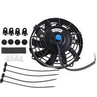 Black Cooling System Cooling Fan with Mounting Kit High Performance Universal Cooling System Cooling Fan Small for Car Enthusiasts