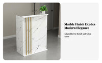 Light Luxury Design Salon Reception Desk Versatile Modern Reception Desk Lockable Drawers Modern Checkout Counter Large Storage Space for Receptionists, Business Owners, Office Managers, Barber Shop, Sales Center, Lobby