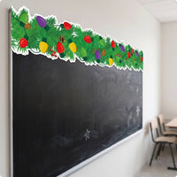 Bulletin Board Border Trim Seasonal Die-Cut Rolled Border Trim Holiday-Themed for Teachers, School Blackboard