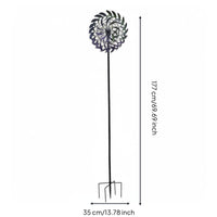 Colorful Garden Wind Rotating Design Iron Rotating Garden Ornament Decor Outdoor
