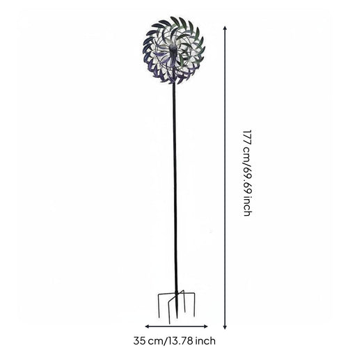 Colorful Garden Wind Rotating Design Iron Rotating Garden Ornament Decor Outdoor