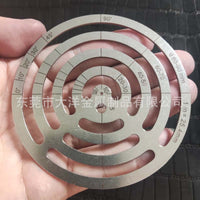 皮具切割角尺D款 不锈钢圆尺 手工皮革工具R定规圆弧尺子角度尺