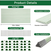 Rust-Proof Fiberglass Plant Support Hoops Garden Stakes Arch Greenhouse Accessories