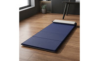 Padded Sleeping Mat with Pillow Waterproof Foldable Sleeping Mat Portable Roll up Mattress Thick for Campers, Guests, Stretching, Office