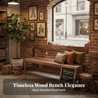 Rustic Rearrest Bench Sturdy Wood Bench Slatted Bench Distressed Finish Seating Crafted from Strong Wood Suitable for Homeowners Cafe Owners Rearyard Storefront Entryway
