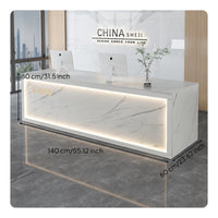 Modern Reception Desk Sturdy Construction Company Front Desk Wide Countertop Modern Checkout Counter for Receptionists, Retail Store, Boutique, Lobby