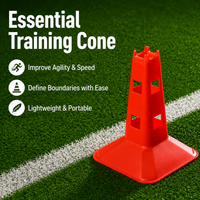 Red Square Football Training Equipment, Thickened PE Cones for Agility Training, Sports Marker Cones for Coaches