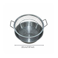 4 Pieces Stainless Steel Fryer Basket Rust-Proof Mesh Draining Rack Raised Feet