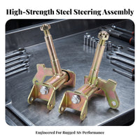 Steering Joint Yoke Assembly | Yellow Zinc Finish, Threaded Upright bolt, Front Steering joint Assembly, for ATV Repair