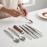 6 Pieces Drizzle Spoon Set Easy to Clean Cooking Tweezers Plating Tweezers