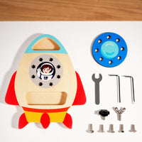 Nut Rocket Screw Toy - Wooden Montessori Early Education Game for Kids