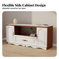 TV Stand and Coffee Table Set Easy to Clean TV Stand and Coffee Table Combo Spacious Drawers Modern Living Room Furniture Set for Bedroom