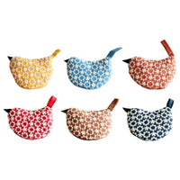 Cute Bird Pattern Flower Print Heat-Resistant Pot Cover Handle and Oven Mitt Set