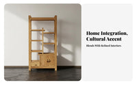 Traditional design Chinese Curio Cabinet Multi-Tiered Design Oriental Display Rack Vintage Aesthetic Room Divider Open Shelving for Collectors, Tea aficionados, Home Decorators, Entrypath, Office