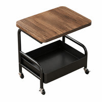 Storage Cart with Wood Top Foldable Cart with Table Top Compact for Living Room