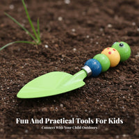 3 Pieces Kids Gardening Tools Child-Sized Kids' Garden Tool Set Metal Miniature Gardening Tool Set for Young Children, Girls, Backyard, Sandbox