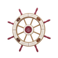 Ship Wheel with Rope Distressed Ship Wheel Rustic for Entryway, Cafe