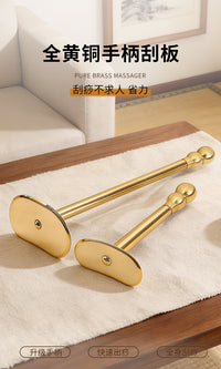 All Brass Long Handle Tai Chi Scraping Board for Body Massage