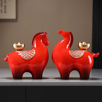 Horse Figurine Desk Decor for Wealth and Success