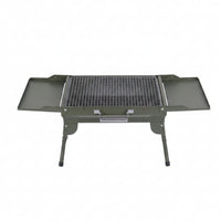 Foldable Portable Briquette Grill Metal Grill with Side Tables Compact Foldable Barbecue for Journeyers, Backyard