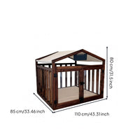 House-Shaped Kennel Slatted Wooden Dog House Solid Wood