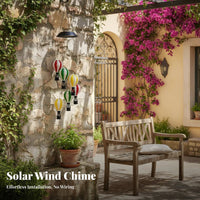 Color Changing Solar Hot Air Balloon Wind Chime Automatic On/deactivate Solar Hot Air Balloon Light Waterproof for Patio, Balcony, Window
