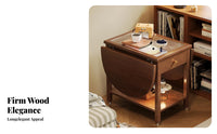 Folding Trolley with Removable Tray Nordic and Aesthetic Serving Wagon Space-Saving Rolling Casters for Apartment Dwellers