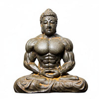 Muscular Buddha Statue Creative Design Bodybuilder Buddha Figurine Vintage